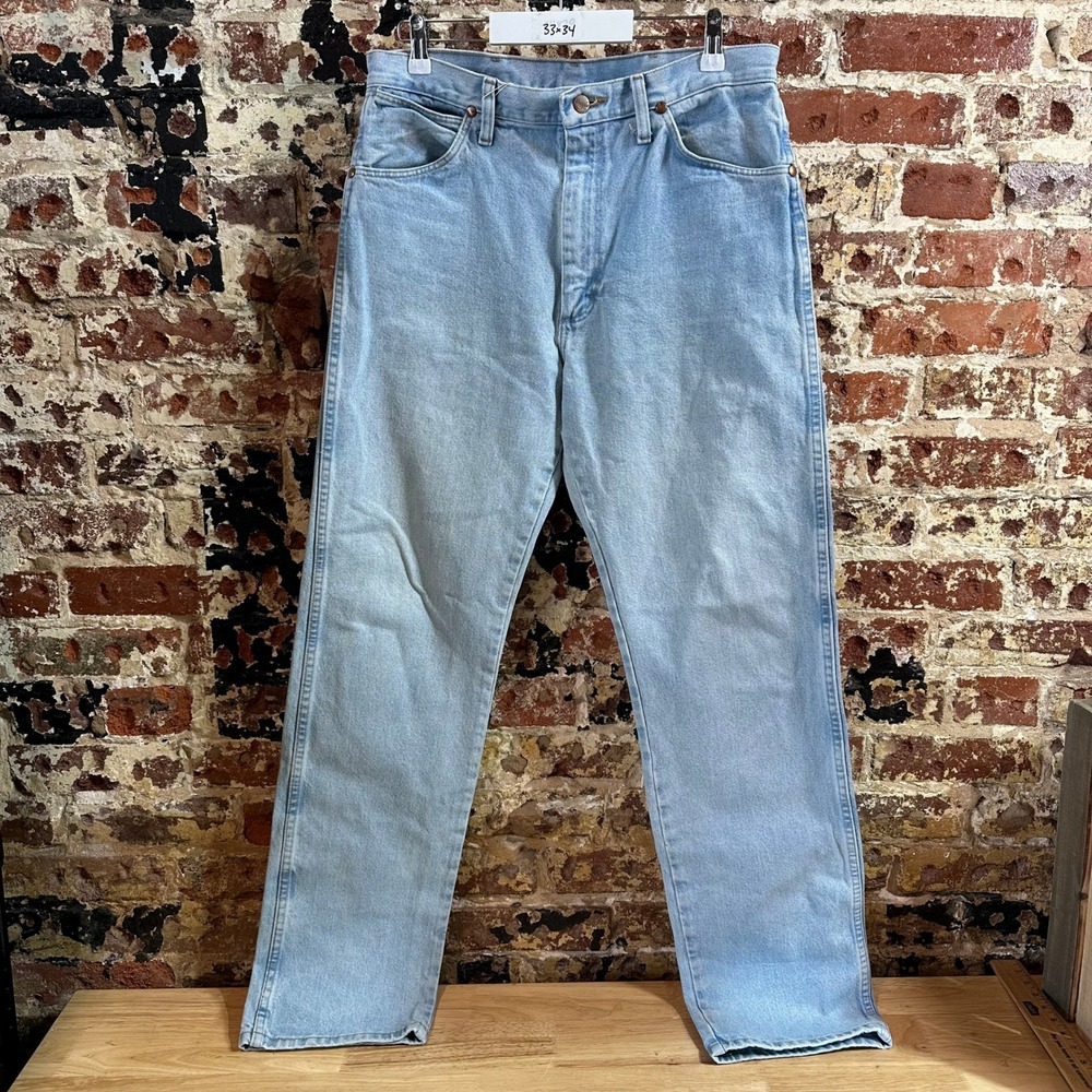Wrangler lighter Wash Jeans western rodeo cowboy cut 13MWZ Mens 33x34
